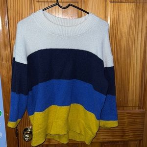 Old Navy White/Blue/Yellow Sweater Size L
